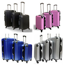 Hard Shell 4Wheel Spinner Suitcase Set Luggage Trolley Pink Blue Blk Silvr 3size