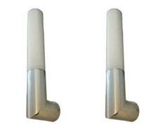 2 x Eterna BL11TCR Bathroom Wall Light Fitting White / Chrome