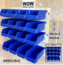 SQUARE Lin Tuff Bin Storage Box Wall Panel louvre Rack Garage Wall Mounted Bench