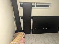 IKEA MALM Black/Brown Double Bed Frame & Luroy Slats. Bedding not included.