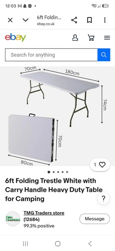 6ft folding trestle table - table,