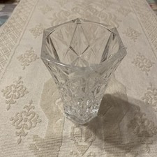 Elegant Cristal France Garanti Diamond 24% Lead Crystal Flower Bud Vase 5" Tall