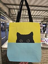 cute cat themed tote bag ideal gift for cat lover back to school shopping books
