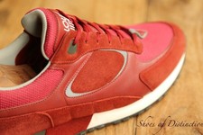 Louis Vuitton Red Leather Canvas Suede Shoes Trainers Sneakers UK 9 US 10 EU 43