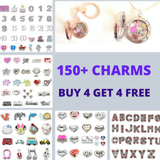  FLOATING CHARMS FOR LIVING MEMORY LOCKET FAMILY FRIENDS LETTERS NUMBERS ANIMALS