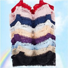 Women Sexy Lace Deep V Bralette Push Up Bra Invisible Padded Brassiere Underwear