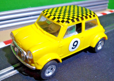 Scalextric 1:32 Slot Car C7 1970s Classic Mini Cooper Rally Car Yellow RESTORED