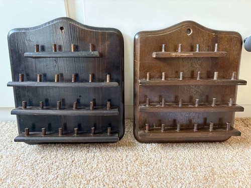 Pair vintage wooden thimble - vintage,