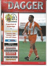 Football Programme  DAGENHAM & REDBRIDGE v LUTON TOWN Oct 2001 LDV Vans Trophy