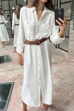 Zara NWT Women's Midi Oyster