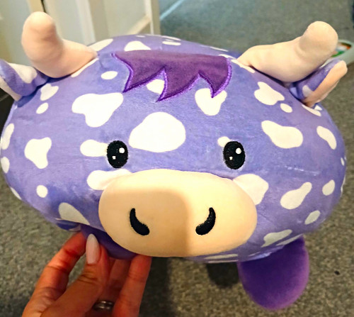Purple plush cow soft - cow, toy