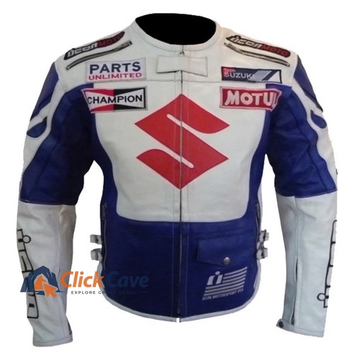 Blue white suzuki cowhide - blue,