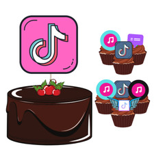 Tik Tok Cake Topper & 12x