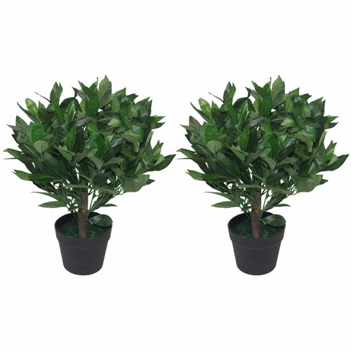 Pair artificial bay topiary - artificial,