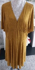 Barbara Hulanicki UK Size 22 For George Black And Yellow Dress. Short Sleeve. GC
