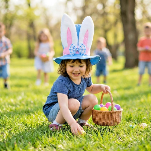 Child boys girl easter bunny - child,