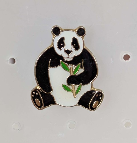Panda eating bamboo enamel - , pin