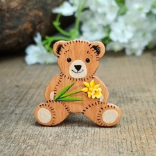 Daffodil Teddy Bear Brooch