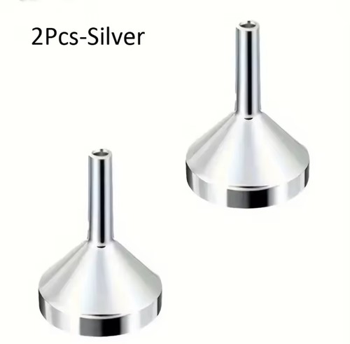Small silver metal funnels - x,
