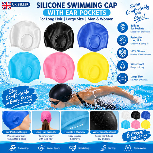 Silicone swimming cap with - cap,