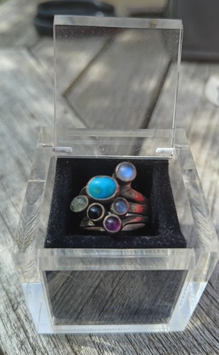 Vintage silver ring - silver, gem