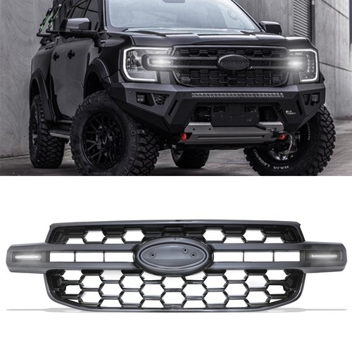 Front grille gloss black white - front,