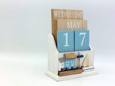Wooden Perpetual Calendar "Harbour Village Theme"