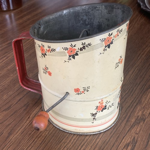 Vintage tin flour sifter - vintage,