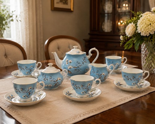 Luxury blue floral - fine, china