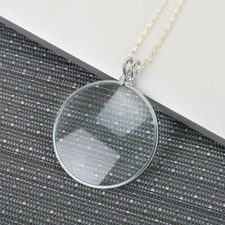 1PC Silver Gold 5X Monocle Magnifying Glass on Necklace Chain Magnifier Pendant