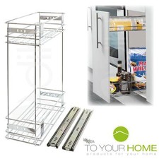 200mm Pull Out Wire Basket Kitchen Larder Base Unit Cupboard Drawer Storage
