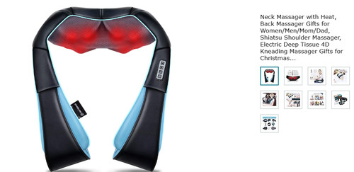 Neck massager with - with, heat,