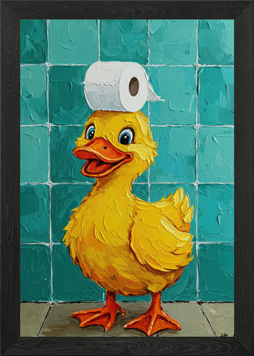 Duck with toilet paper - with,