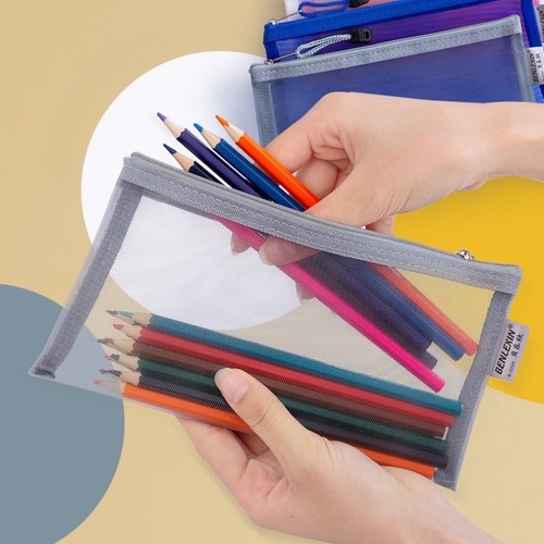 Clear pencil case 22cm - clear,