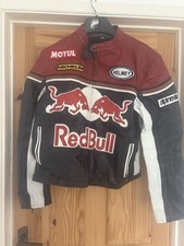 Vintage Red Bull Leather Racing Moto Jacket 90s USA Men Size 2XL