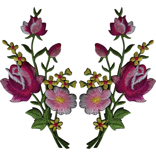 Pair flower embroidered - of,