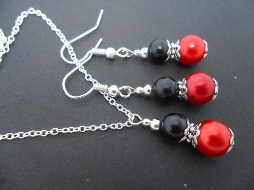 Red and black - and, pearl