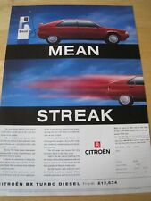 CITROEN MEAN STREAK BX TURBO DIESEL POSTER ADVERT READY FRAME A4 SIZE FILE R