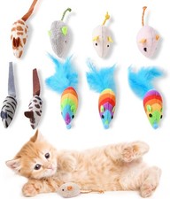 Catnip Mouse Toys Catnip Toys Mini Pet Chew Small Plush Mouse Cat Toy 24 Pack