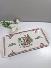 Johnson Brothers Old Britain Castles Pink Christmas Santa Platter Tray