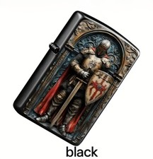 Knights Templar Knight Cross Shield Flip Top Lighter windproof Lighter included