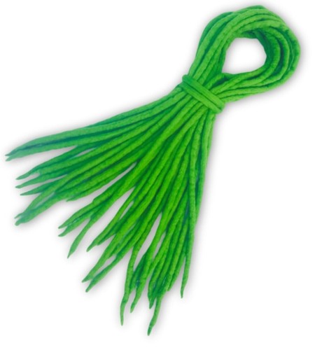 Vivid green wool dreadlocks - green,