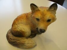 Large Vintage Pottery Ceramic Fox Sculpture Figure 8.5" - 21cm tall sitting