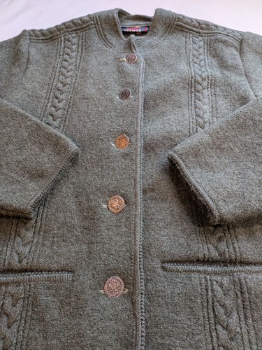 Loden boiled wool coat - wool, green