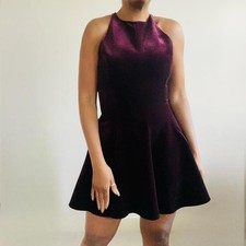 Zara purple velvet mini dress - purple,