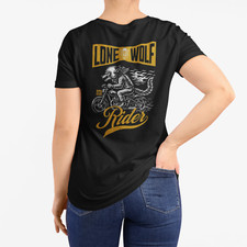 Lone Wolf Rider Graphic Tee, Biker T-Shirt, Unisex Motorcycle Apparel, Unique