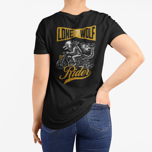 Lone wolf rider graphic - wolf,