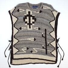 Polo Ralph Lauren Poncho Small UK 12 Cape Navajo Southwestern Alpaca Silk Toggle
