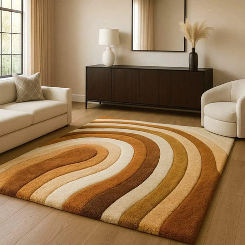 Retro wave area rug modern - –,