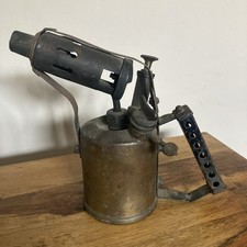 Vintage Brass Paraffin Blow Lamp Torch, Complete